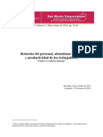 Rotacion Del Personal, Absentismo Laboral y Productividad de Los Trabajadores