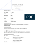 Curriculum Vitae: Personal Details