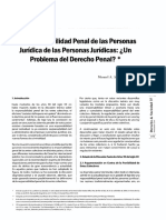 La Responsabilidad Penal de Las Personas Juridicas ¿Un Problema de Derecho Penal?