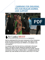 Sri Lanka Campaing For Ensuring Equal Rights For Muslim Women Gets Broader Support