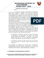 FORMATO #05 Memoria Descriptiva Del Expediente Técnico.