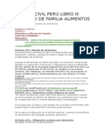 Código Civil Perú Libro III Derecho de Familia Alimentos