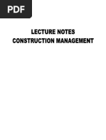 Lecture Notes Construction MGMNT