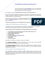 Trasnformer Parallel Electrical Engineering Portal