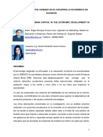 Ponencia. Ecuador, Msc. Edgar Orozco Ing. Sandra Guerra Impacto Del Capital Humano en El Desarrollo Económico en Ecuador