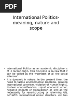 International Politics Meaning Nature and Scope