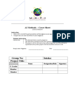 AI Methods - Cover Sheet: Group No: Intake: Project Title