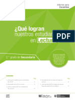 Informe para Docentes Lectura ECE 2016 2.° Grado de Secundaria