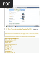 20 Best Places To Visit in Canada For 2016