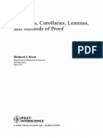 Theorems, Corollaries, Lemmas, and Methods of Proof: Richard J. Rossi