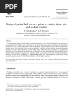 Design of Packed Bed Reactor Catalyst Based On Shape Size PDF