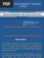 Control Estadístico Multivalente en Circuitos de Molienda