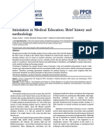 Simulation in Medical Education: Brief History and Methodology