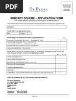 Bursary Application de Beers