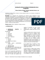 Determinacion Del Porcentaje de Hidratacion de Un Compuesto