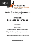 MasterSciencesduLangage 2006-2007