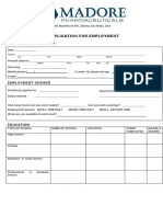 Madore Pharmaceuticals Application Form - Online Interview