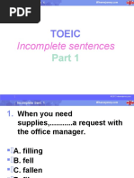 Toeic - Incomplete Sent 1