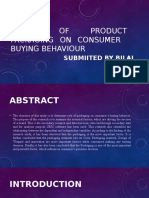 Impact OF Product Packaging On Consumer Buying Behaviour: Submiited by Bilal Tariq