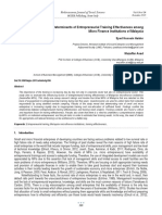 A Survey On The Determinants of Entrepreneurial Training Effectiveness Among Micro Finance Institutions of Malaysia