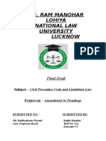 Civil Procedure Code and Limitation Law Final Draft - Srijita Kundan, Roll No. 133