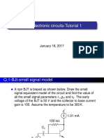 Microelectronic Circuits-Tutorial 1: January 18, 2017