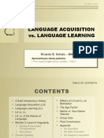 Language Acquisition vs. Language Learning: Ricardo E. Schütz - MA TESL