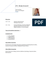 Curriculum Vitae (CV) - Marija Jovanović: Education