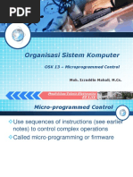 Organisasi Sistem Komputer: OSK 13 - Microprogrammed Control