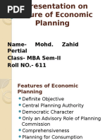 Features of Economic Planning