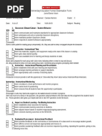 Formal Observation Form Illing