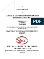 A Study of Distribution Channels in Case of Hindustan Uniliver Ltd.