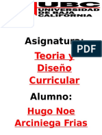 Hugo Noe Arciniega Frias - UBC - Teoria y Diseño Curricular