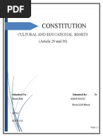 Cultural and Education Rights Article 29 and 30