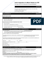 Vsf011 Form - Removal and or Inspection of A Veh at A VSF