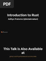 Introduction To Rust: Adityo Pratomo (@kotakmakan)