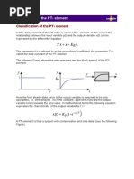 Parameters of The PT1 Element