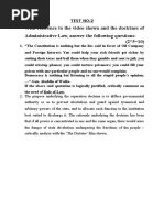 With Reference To The Video Shown and The Doctrines of Administrative Law, Answer The Following Questions: (2 5 10)