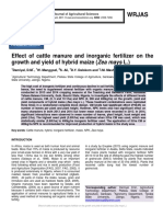 Effect of Cattle Manure and Inorganic Fertilizer On The Growth and Yield of Hybrid Maize (Zea Mays L.)