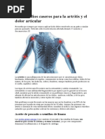 10 Remedios Caseros para La Artritis y El Dolor Articular