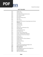 Gift Policies: Financial Policy Manual