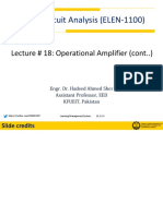 Linear Circuit Analysis (ELEN-1100) : Lecture # 18: Operational Amplifier (Cont..)