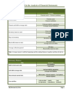 Ratios Used in Analysis of Financial Statements