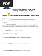 Video/Slide Producing Made Easy: Step-by-Step Planning Packet Step 1