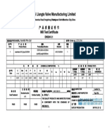 Mill Certificate SHanghai Liangte Valve Manufacturing Limited