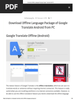 Offline Language Package Google Translate With PC