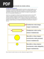 Calculo de Caída de Tensión de Corriente Continua