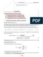 Lecture Notes 3:: Transfer Functions, Poles and Zeros