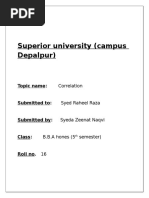 Superior University (Campus Depalpur) : Topic Name: Correlation