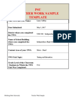 PSU Teacher Work Sample Template: Larry Caffrey